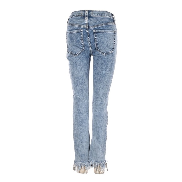 Free People Great Heights Frayed Acid Wash Skinny Jeans Size 26 80s Distressed - Picture 2 of 9